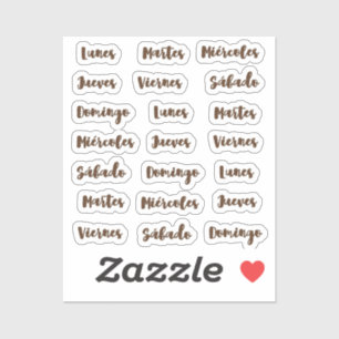 Adesivo Dias de la semana pequeno latão