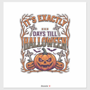 Adesivo Dias Exatos Até o Dia das Bruxas Jack Lantern Morc