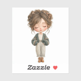 Adesivo Die-Cut – Personagem de Menina Fofa