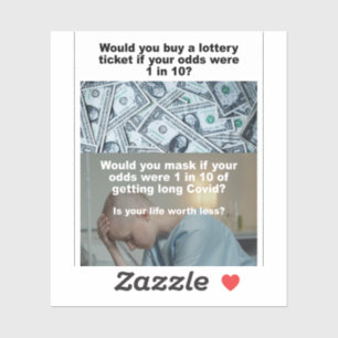 Adesivo Dificuldades de ganhar vs. vinil covid longo; ades