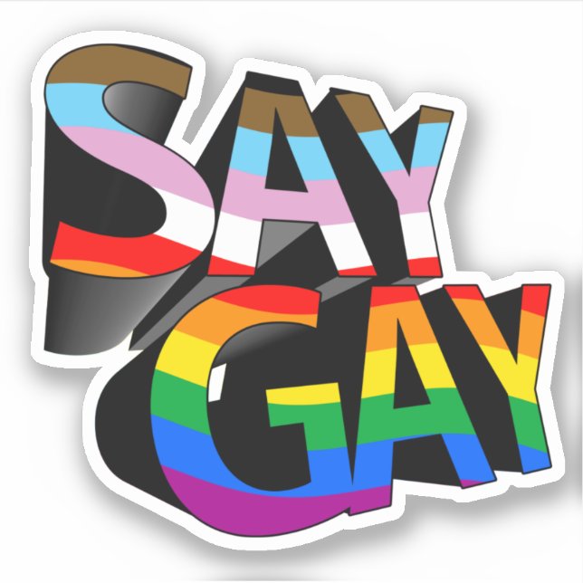 Adesivo Diga Orgulho Progressivo Gay (Frente)