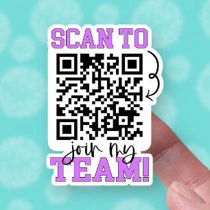 Adesivo Digitalize para entrar na minha equipe Código QR r