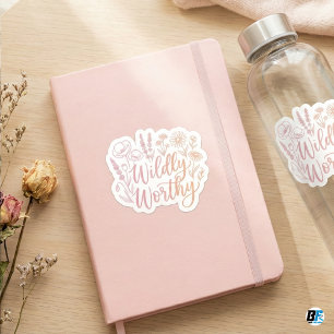 Adesivo Dignamente Selvagem Motivação Floral em Aquarela
