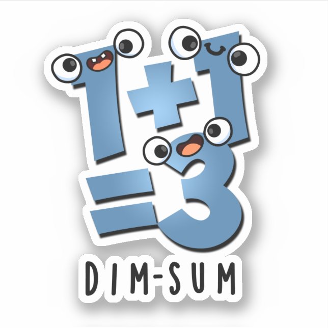 Adesivo Dim Sum Engraçado Matemática Comida Pun (Frente)