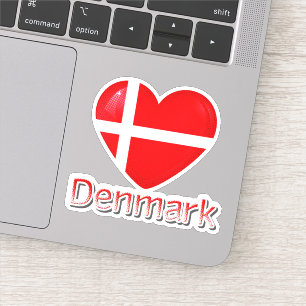 Adesivo Dinamarca Flag Heart