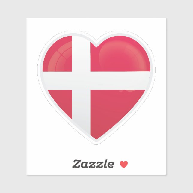 Adesivo Dinamarca Love Flag (Folha)