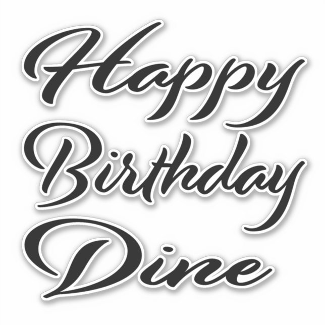 Adesivo Dine Name Vorname black Sticker Geburtstag (Frente)