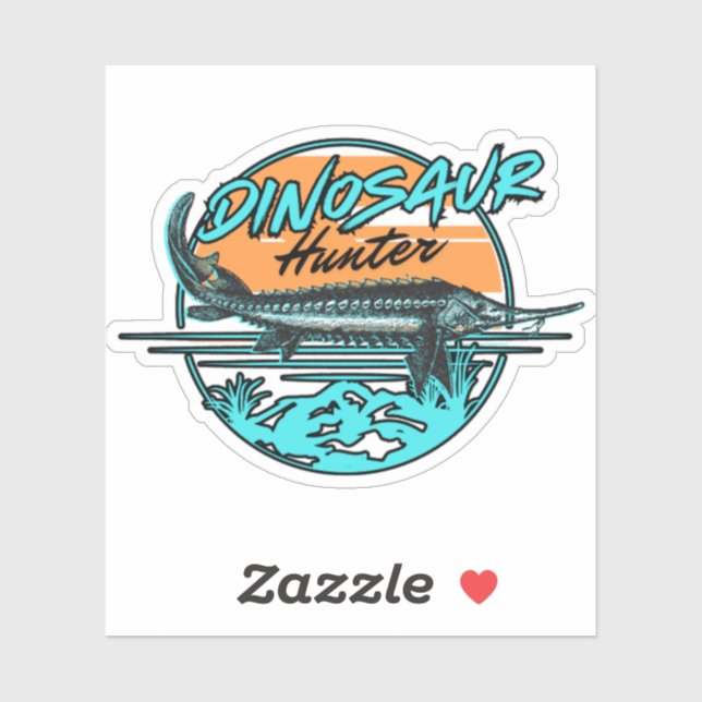 Adesivo Dinosaur Hunter Sturgeon Pescaria (Folha)