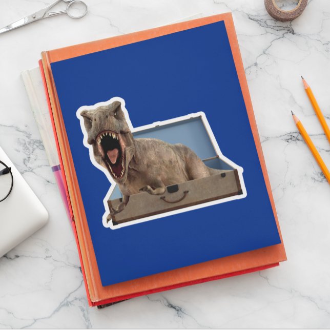 Adesivo Dinosaur Tyrannosaurus  em uma mala bagagem (Criador carregado)