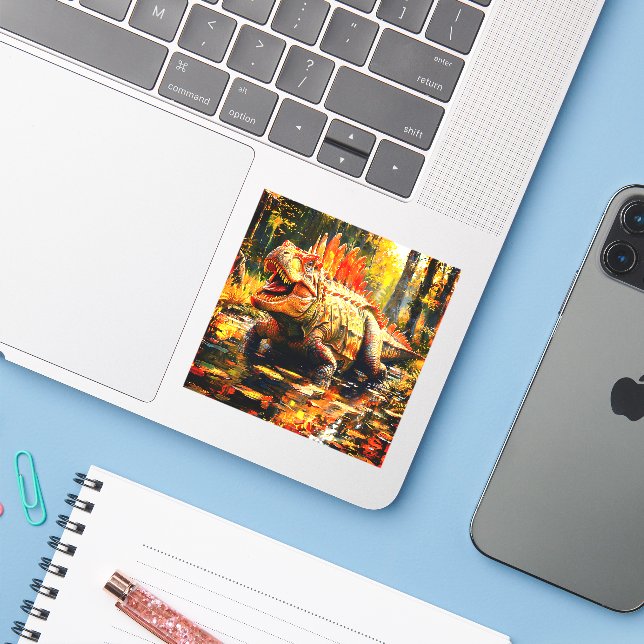 Adesivo Dinossauro (Notebook com iPhone)