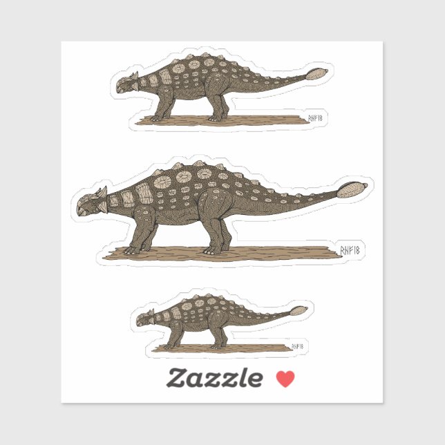 Adesivo Dinossauro Cretáceo Ankylosaurus (Folha)