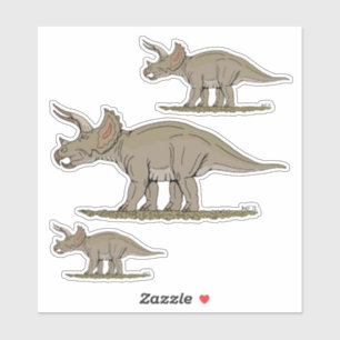 Adesivo Dinossauro Cretáceo Tricerátops