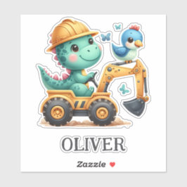 Adesivo Dinossauro de Árvore-Cuta Dirigindo Veículo de Con