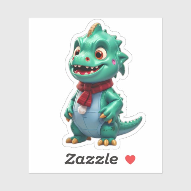 Adesivo Dinossauro de Natal (Folha)