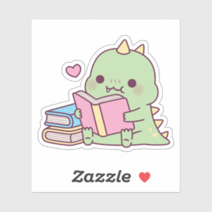 Adesivo Dinossauro Fofo Ama Ler Livros