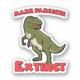 Adesivo Dinossauro Retro Bonito - Façam Fascistas Extintos