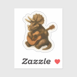 Adesivo Dinossauro Tocando Violão