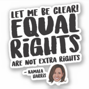 Adesivo Direitos iguais não são direitos extras - Kamala