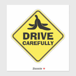 Adesivo Dirigir Cuidadosamente Pára-choque de Carro Engraç