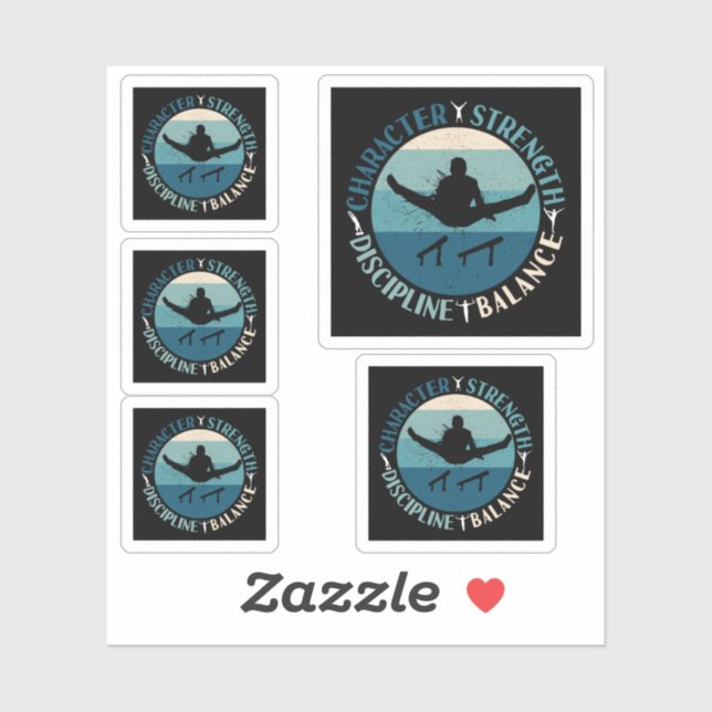 Adesivo Disciplina de Força de Caráter de Ginástica de Men (Folha)
