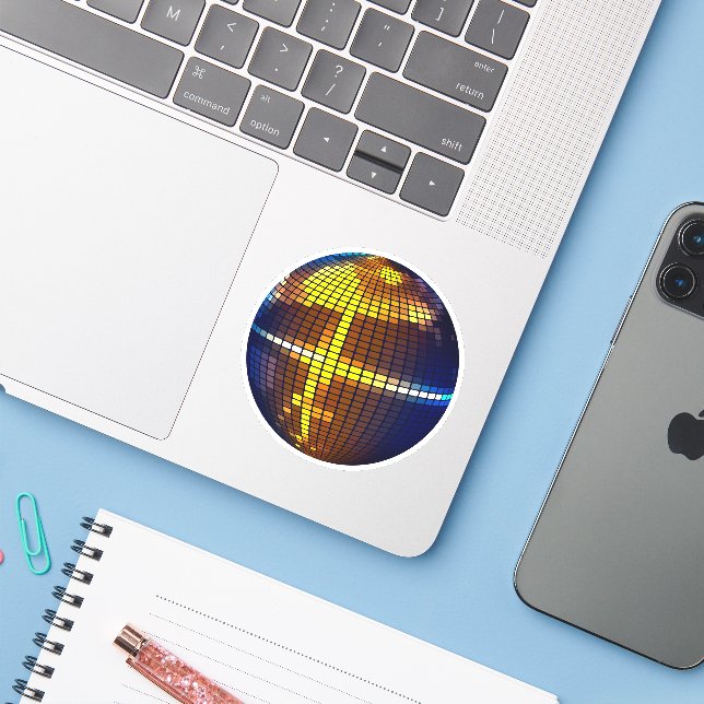 Adesivo Disco Ball (Notebook com iPhone)