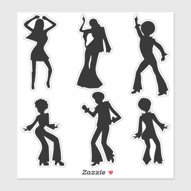 Adesivo Disco Dancers Silhouettes Sticker (Folha)