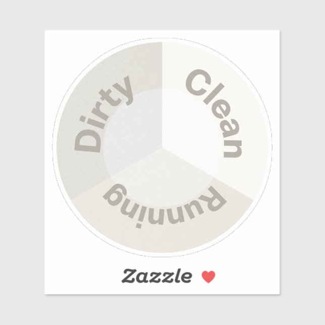 Adesivo Dishwasher Clean Dirty Running Reversible Kitchen (Folha)