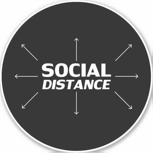 Adesivo "Distância social" Círculo de 19 andares grandes (Frente)