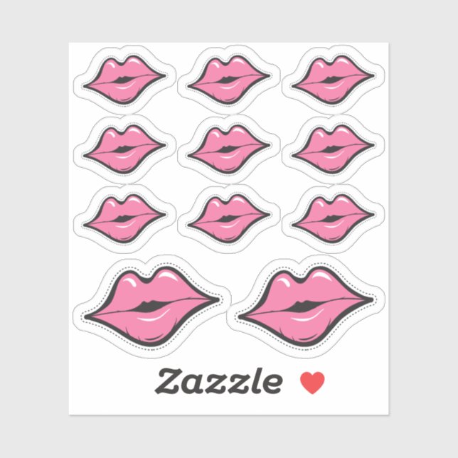 Adesivo Distribuidor de batom Pink Kiss Beijando o planeja (Folha)