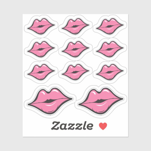 Adesivo Distribuidor de Lipstick Beijo Rosa Beijo Beijo Pl (Folha)