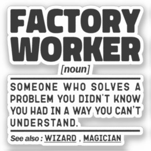Adesivo Ditos sarcásticos de definição do trabalhador de f