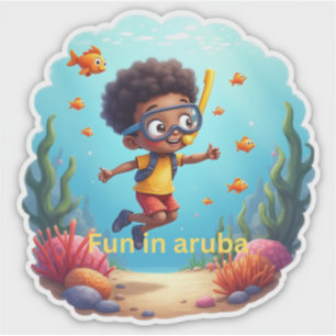 Adesivo Diversão com snorkeling em aruba