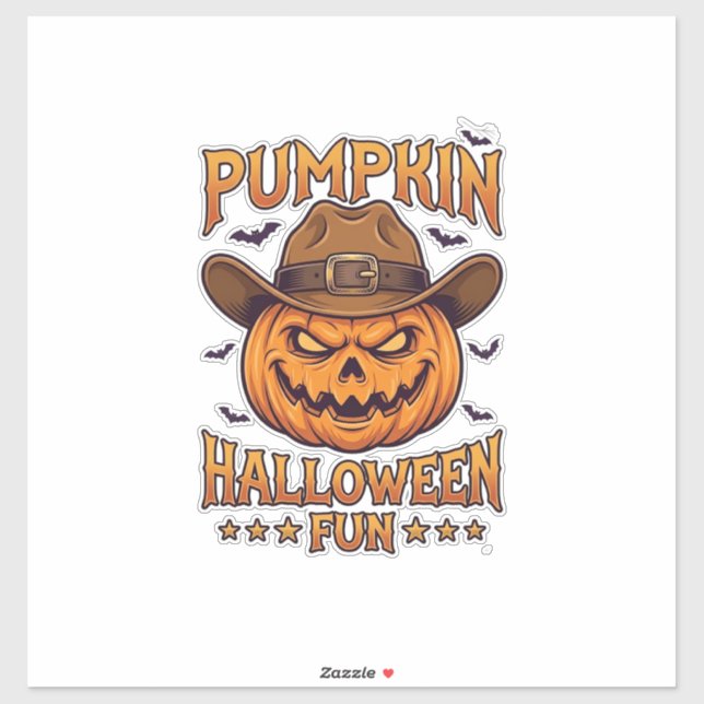 Adesivo Diversão de Halloween de Abóbora Lanterna de Jack  (Folha)