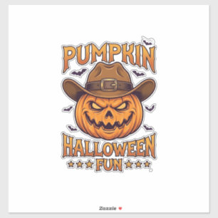 Adesivo Diversão de Halloween de Abóbora Lanterna de Jack