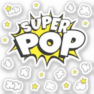 Adesivo Diversão de POP SUPER! Com pipoca e estrelas   Ade