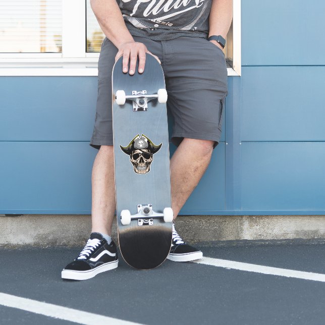 Adesivo Diversão de skate Jolly Roger Skull (Patinador)