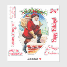 Adesivo Diversão Festiva Mensagens de Papai Noel na Chamin