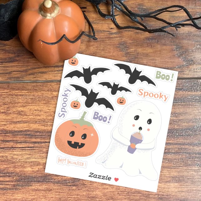 Adesivo Diversão Halloween Spooky Sticker Pack (Fun Halloween sticker pack .)