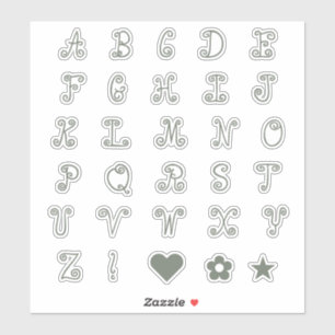 Adesivo Diversão Sage Alphabet Inicial Letras