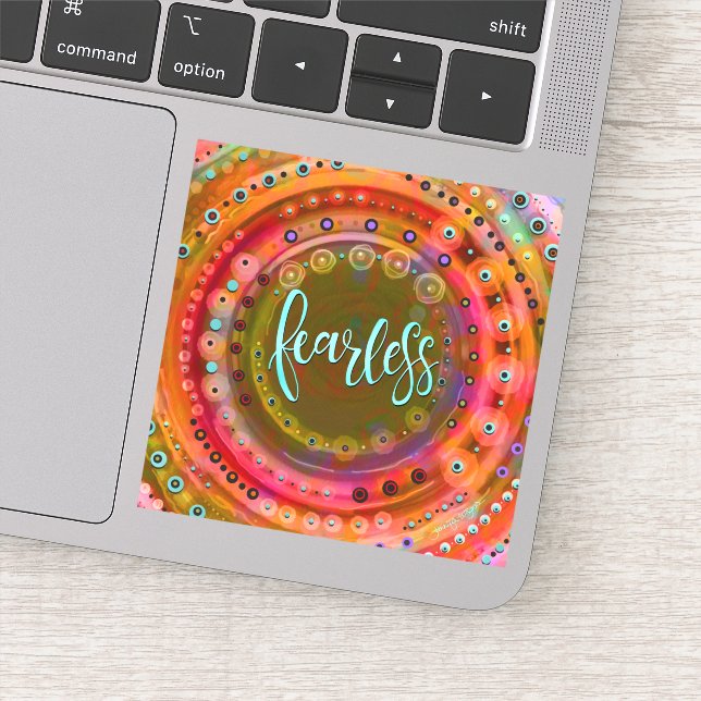 Adesivo Diversão única de cores inspiracionais sem medo (Detalhe)
