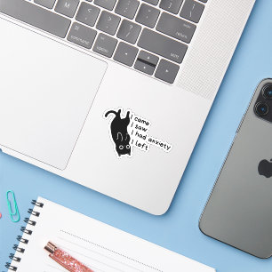 Adesivo Divertido de Gato com Ansiedade – Introver