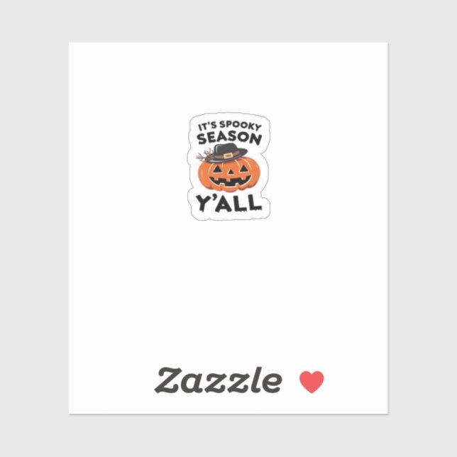 Adesivo Divertido É a estação Spooky Y'all Pumpkin Design (Folha)
