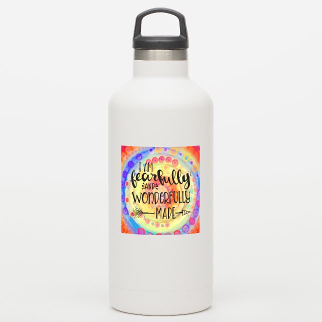 Adesivo Divertido e Feliz Feliz Feliz e Maravilhosamente F (Garrafa d'água)