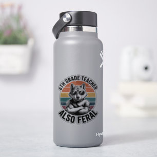 Adesivo Divertido Professor do 6º Ano Lobo Também Feral Re
