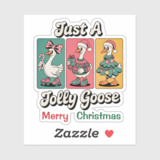 Adesivo Divertido Retro Só Um Ganso Alegre Natal 90s