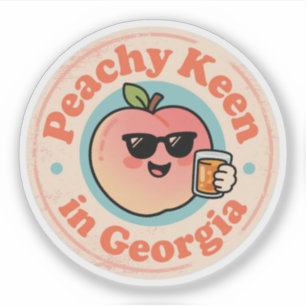 Adesivo Divertido Vintage Peachy Keen na Georgia Peach