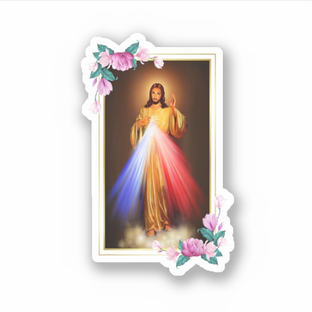 Adesivo Divine Mercy Jesus Christ Sacred Heart Of Jesus Gi (Frente)