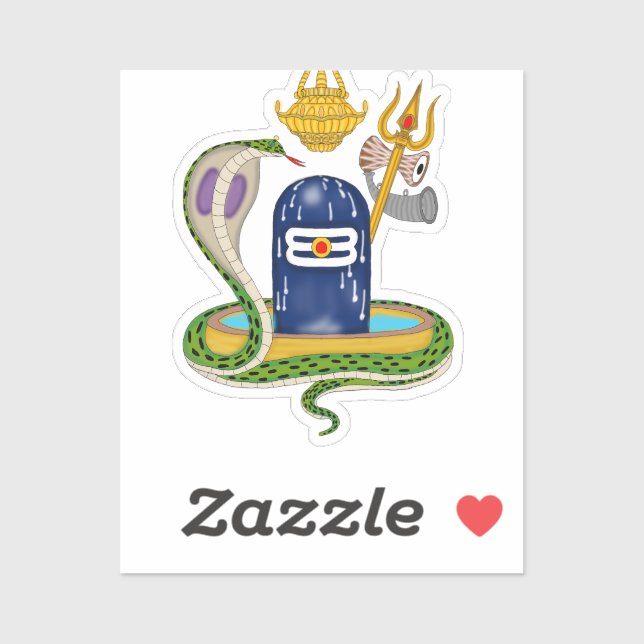 Adesivo Divine Shivlingam Stickers – Sacred Lord Shiva Art (Folha)