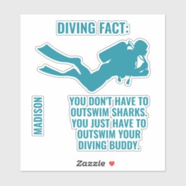 Adesivo Divisor de Scuba de Nome e Texto Personalizado