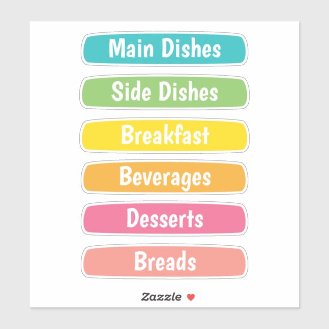Adesivo Divisores de Receitas Personalizados (Folha)